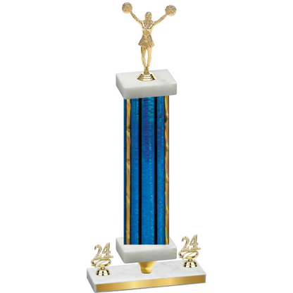 Premium Single Blue Glacier Year Cheerleading Trophy