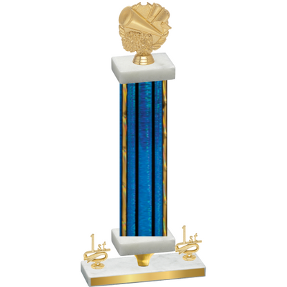 Premium Single Blue Glacier First Place Cheerleading Trophy