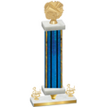 Premium Single Blue Glacier Third Place Cheerleading Trophy