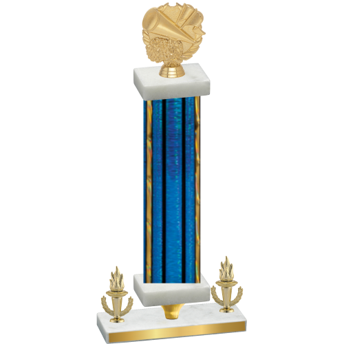 Premium Single Blue Glacier Victory Cheerleading Trophy