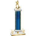 Premium Single Blue Glacier Third Place Hockey Trophy