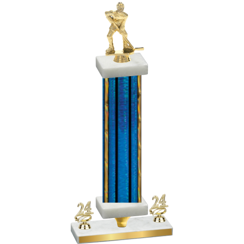 Premium Single Blue Glacier Year Hockey Trophy