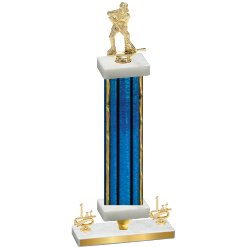 Premium Single Blue Glacier First Place Hockey Trophy