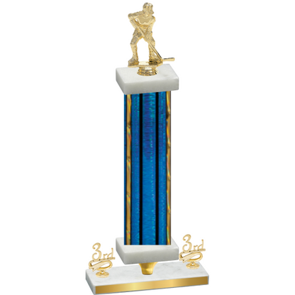 Premium Single Blue Glacier Third Place Hockey Trophy
