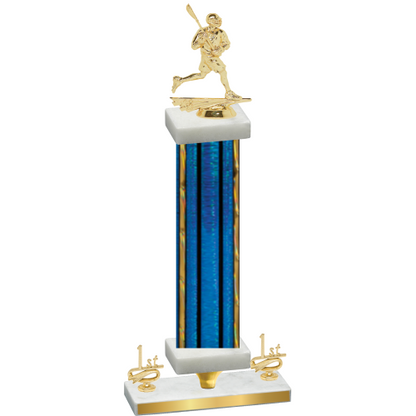Premium Single Blue Glacier First Place Lacrosse Trophy