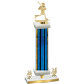 Premium Single Blue Glacier Year Lacrosse Trophy