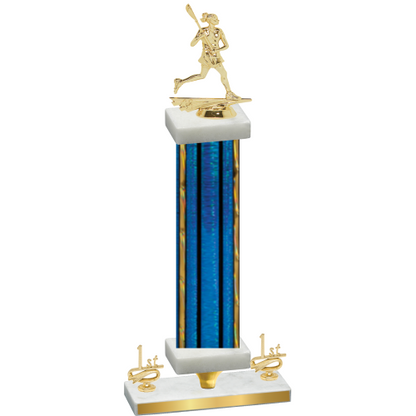 Premium Single Blue Glacier First Place Lacrosse Trophy