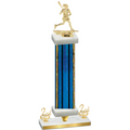 Premium Single Blue Glacier Second Place Lacrosse Trophy