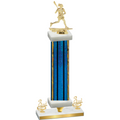 Premium Single Blue Glacier Third Place Lacrosse Trophy