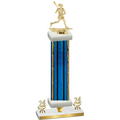 Premium Single Blue Glacier Year Lacrosse Trophy