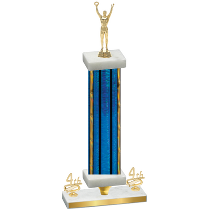 Premium Single Blue Glacier Fourth Place Victory Trophy