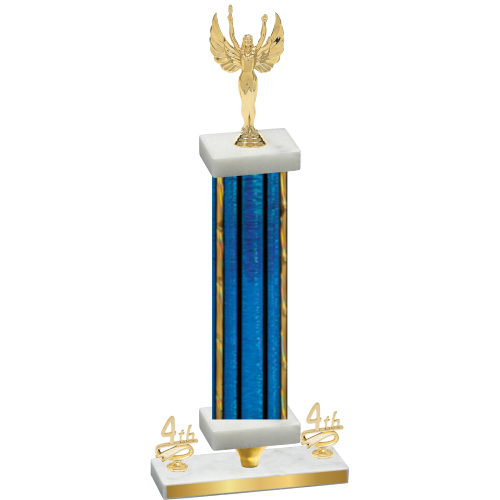 Premium Single Blue Glacier Fourth Place Victory Trophy