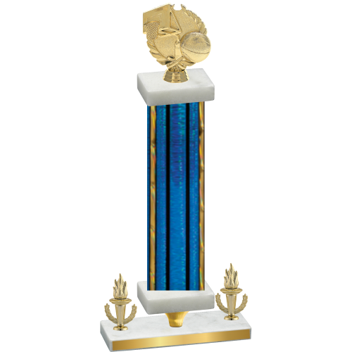 Premium Single Blue Glacier Victory Basketball Trophy