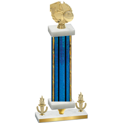 Premium Single Blue Glacier Victory Basketball Trophy