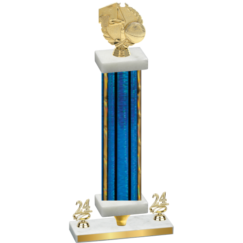 Premium Single Blue Glacier Year Basketball Trophy