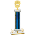 Premium Single Blue Glacier Third Place Pickleball Trophy