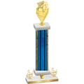 Premium Single Blue Glacier Third Place Pickleball Trophy
