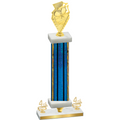 Premium Single Blue Glacier Fourth Place Pickleball Trophy