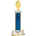 Premium Single Blue Glacier Year Pickleball Trophy