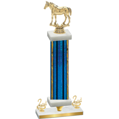 Premium Single Blue Glacier Second Place Horses Trophy