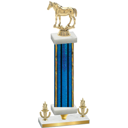 Premium Single Blue Glacier Victory Horses Trophy