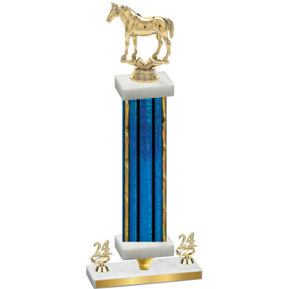 Premium Single Blue Glacier Year Horses Trophy