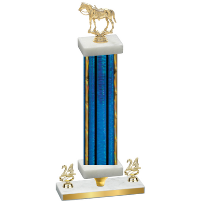 Premium Single Blue Glacier Year Horses Trophy