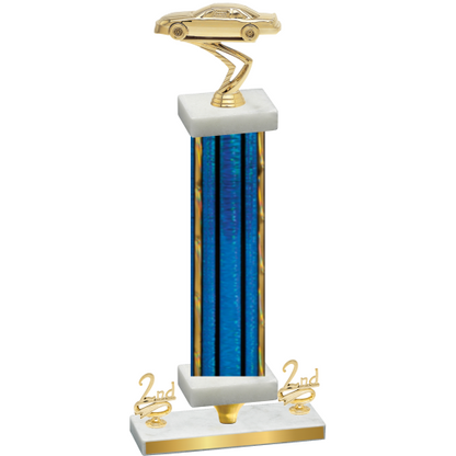 Premium Single Blue Glacier Second Place Cars Trophy