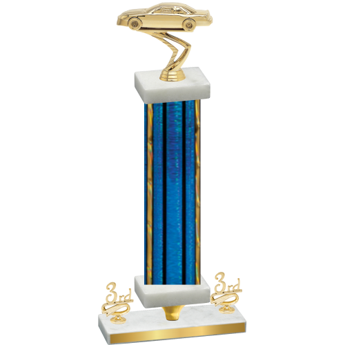 Premium Single Blue Glacier Third Place Cars Trophy