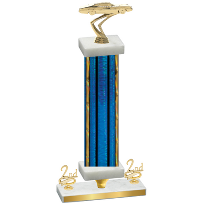 Premium Single Blue Glacier Second Place Cars Trophy