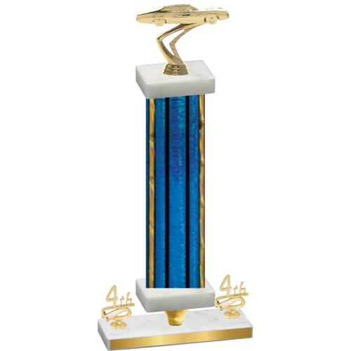 Premium Single Blue Glacier Fourth Place Cars Trophy
