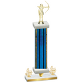 Premium Single Blue Glacier Fourth Place Archery Trophy