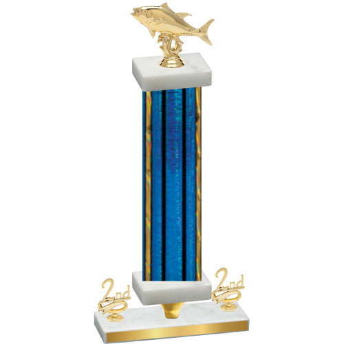 Premium Single Blue Glacier Second Place Fishing Trophy