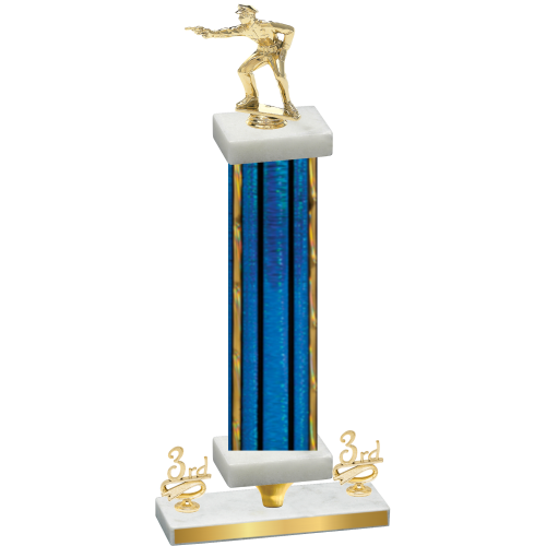 Premium Single Blue Glacier Third Place Shooter Trophy