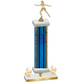 Premium Single Blue Glacier Fourth Place Skater Trophy