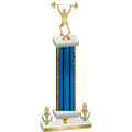 Premium Single Blue Glacier Victory Weights Trophy