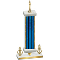 Premium Single Blue Glacier Victory Chess Trophy