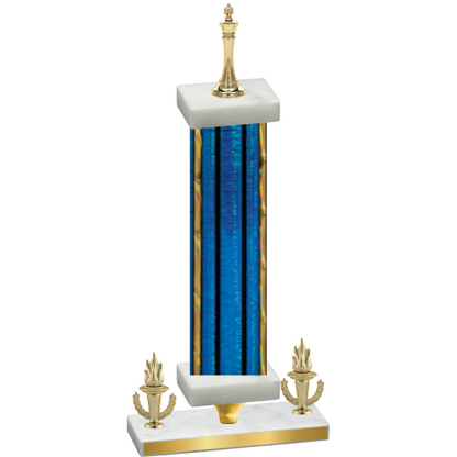 Premium Single Blue Glacier Victory Chess Trophy