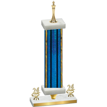 Premium Single Blue Glacier Year Chess Trophy
