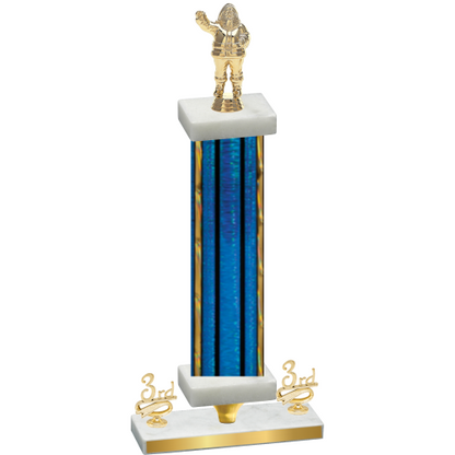 Premium Single Blue Glacier Third Place Holiday Trophy