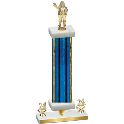 Premium Single Blue Glacier Year Holiday Trophy