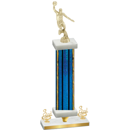 Premium Single Blue Glacier Third Place Basketball Trophy