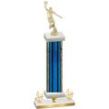 Premium Single Blue Glacier Fourth Place Basketball Trophy