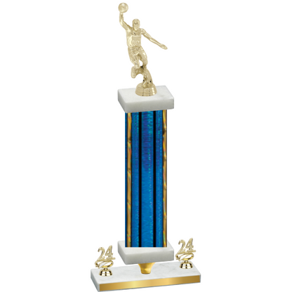 Premium Single Blue Glacier Year Basketball Trophy