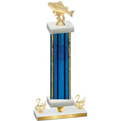 Premium Single Blue Glacier Second Place Fishing Trophy