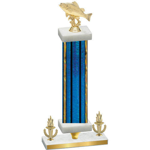 Premium Single Blue Glacier Victory Fishing Trophy