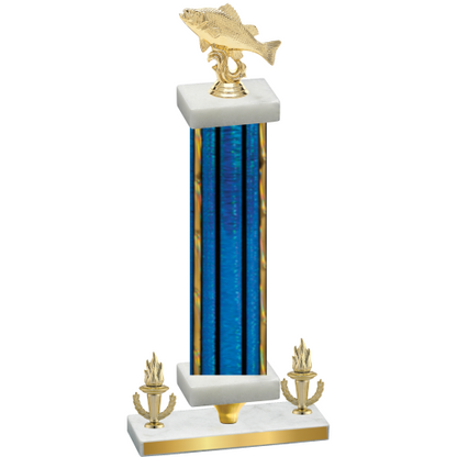 Premium Single Blue Glacier Victory Fishing Trophy