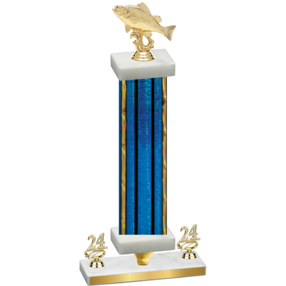 Premium Single Blue Glacier Year Fishing Trophy