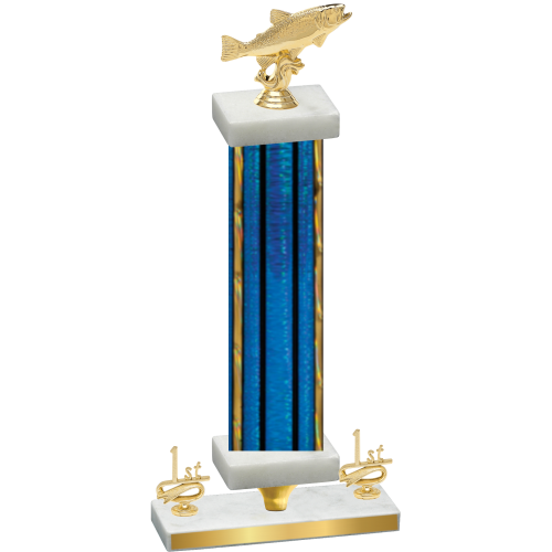 Premium Single Blue Glacier First Place Fishing Trophy