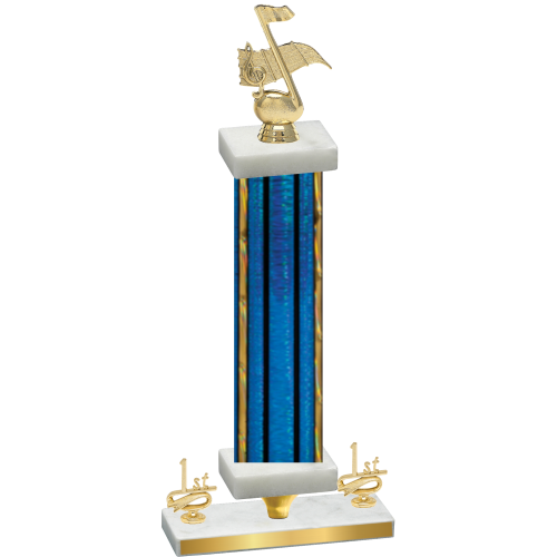 Premium Single Blue Glacier First Place Music Trophy